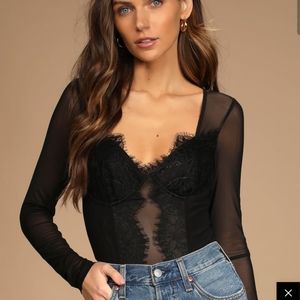 Lulu's Black mesh body suit